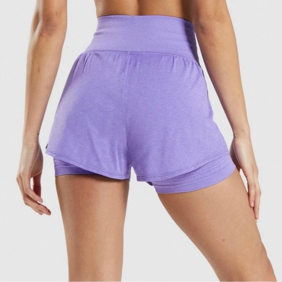 GYMSHARK VITAL SEAMLESS 2.0 2-IN-1 SHORTS Bright Purple Marl Size XS - Picture 3 of 16